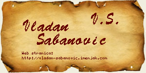 Vladan Šabanović vizit kartica